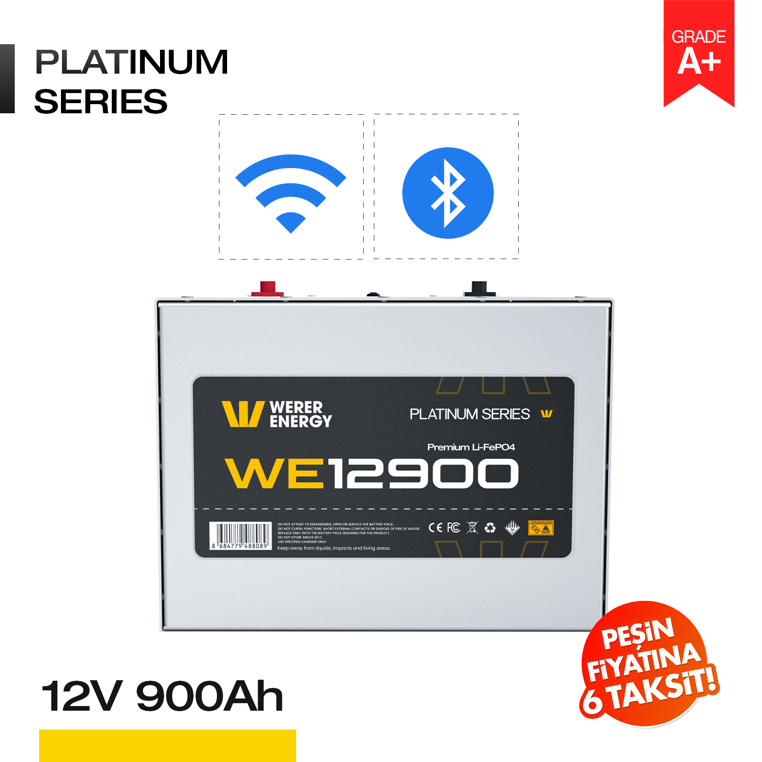 12900_bw 12V 900Ah LiFePO4 Akü - Bluetooth/Wifi - Görsel 1