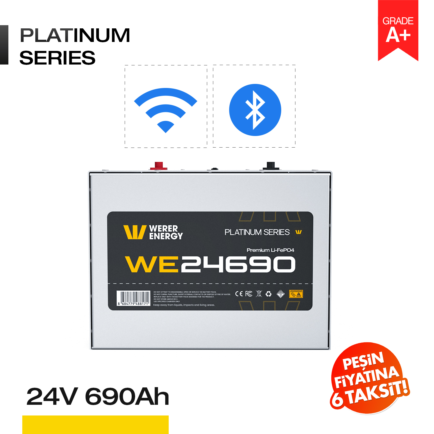 24690_BW 24V 690Ah LiFePO4 Akü - Bluetooth/Wifi - Görsel 1