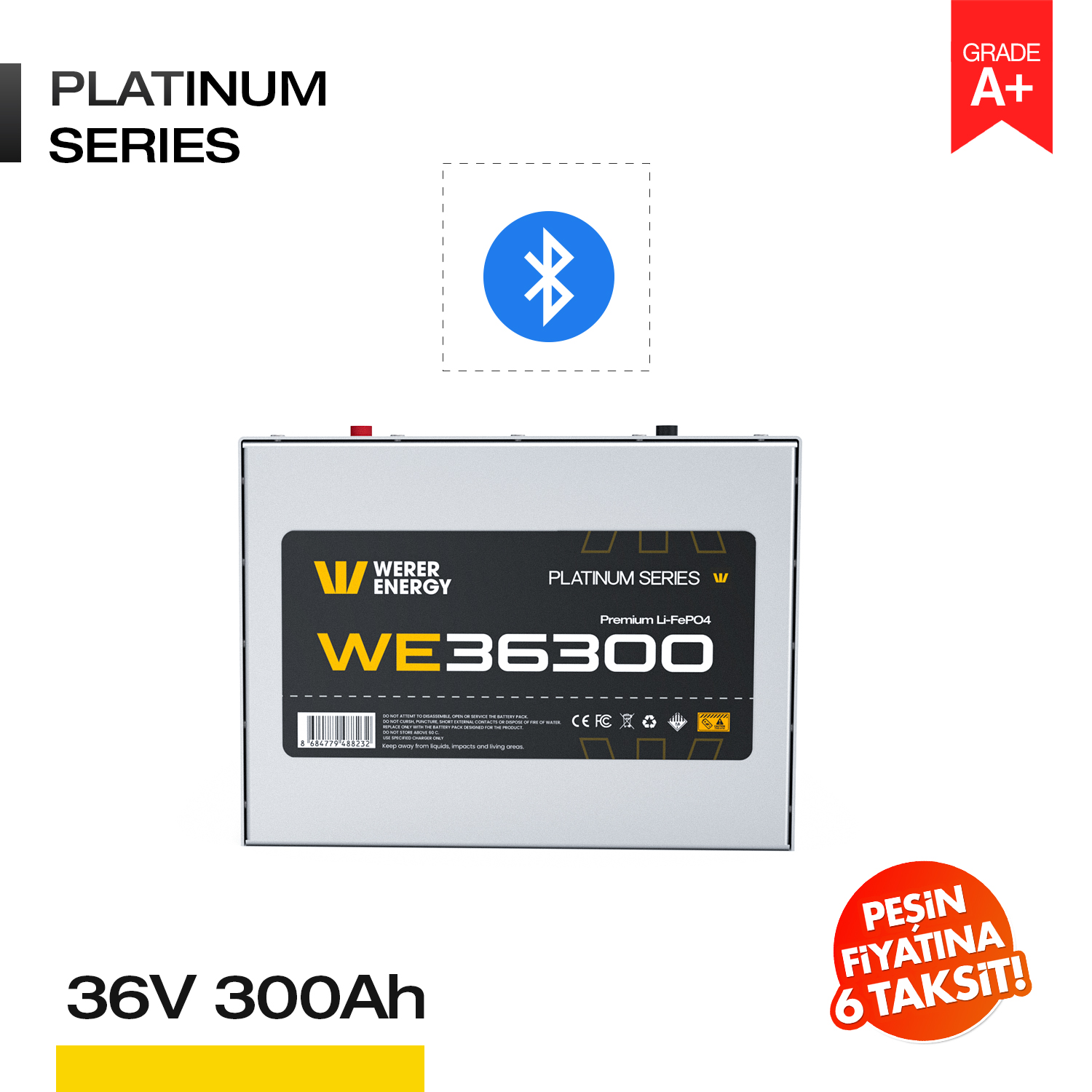 36300_b 36V 300Ah LiFePO4 Akü - Bluetooth - Görsel 1