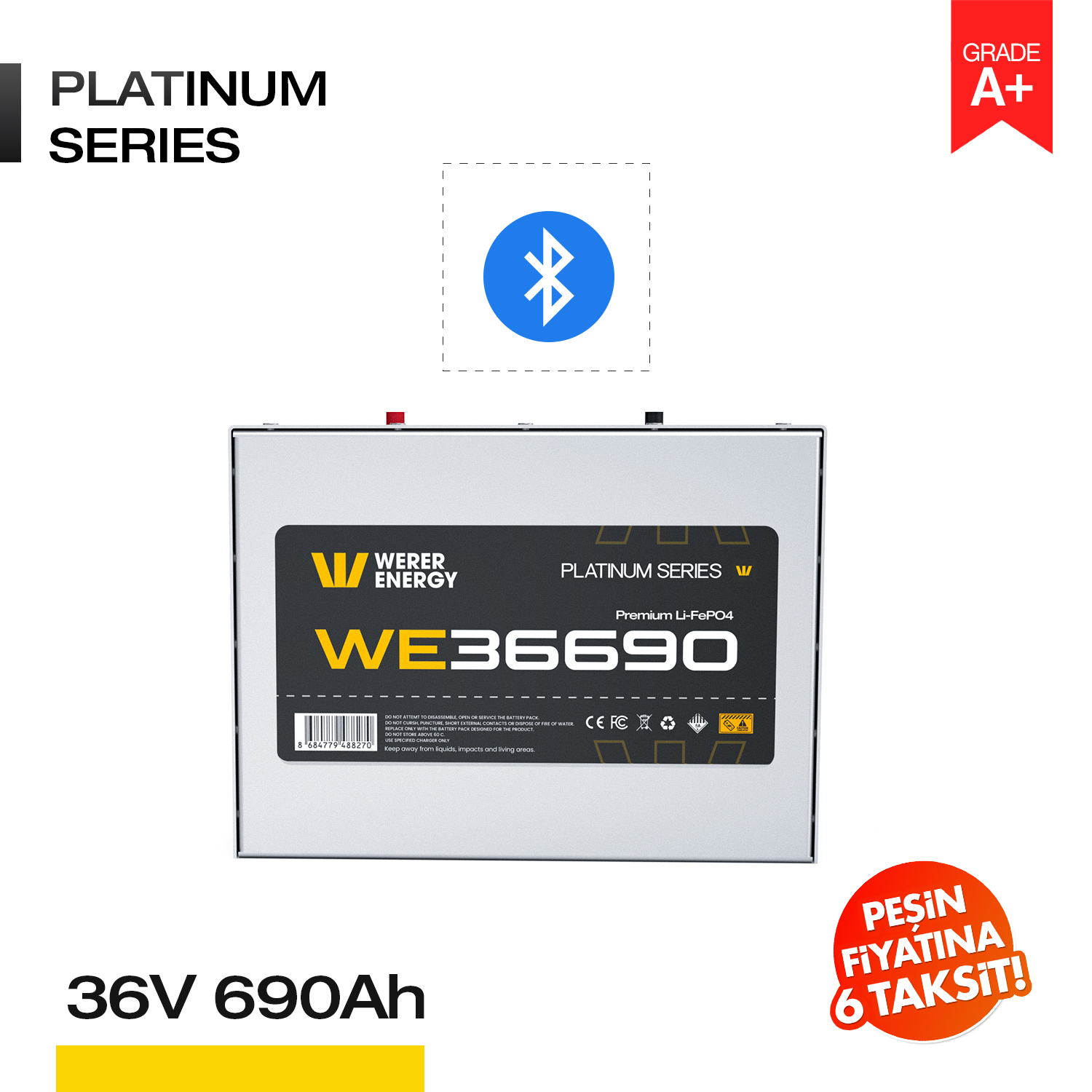 36690_b 36V 690Ah LiFePO4 Akü - Bluetooth - Görsel 1