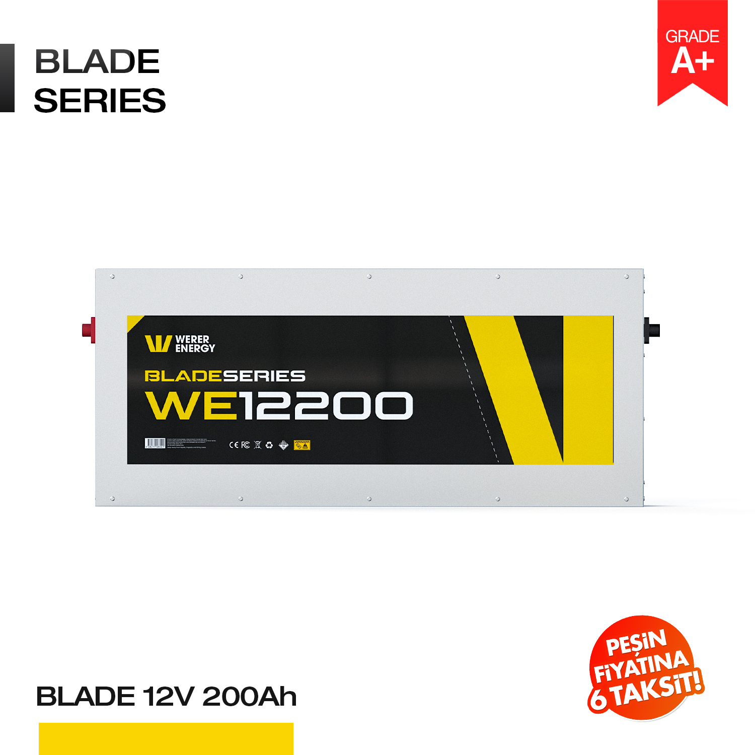 BLADE12200_1 12V 200Ah LiFePO4 Akü - Bluetooth - Blade Serisi - Görsel 1