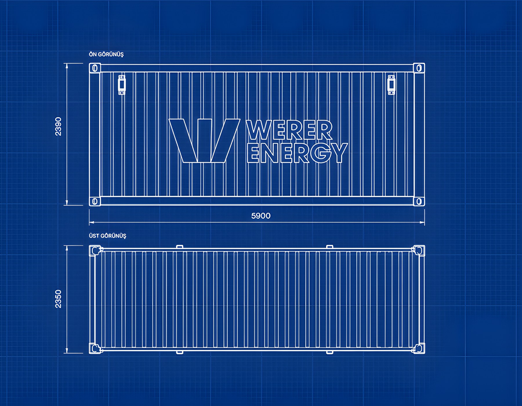 We-Container teknik çizim - boyutlar